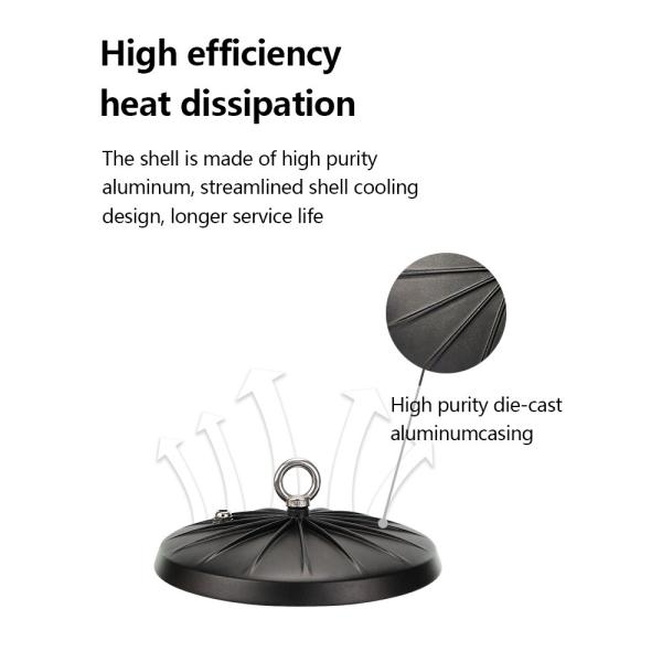 KCD Super Market High Lumen Engineering Industry Lighting IP65 100W 150W 200W 3000k Long Life UFO LED Light High Bay