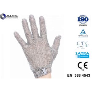 Stainless Steel PPE Safety Gloves , Protective Cutting Gloves Mesh Convenient