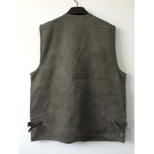 vest, waistcoat, mens vest, 100% polyester, washed fabric, fishing vest, olive,