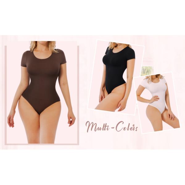 Solid Pattern O-Neck Tank Top Bodysuit for Women Summer Collection by HEXIN Sizes M