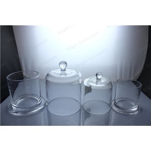 Quality high quality glass candle container with glass cover for sale