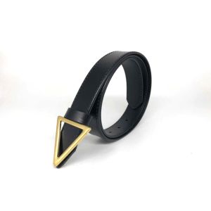 Triangle Plate Prong Buckle Ladies Cowhide Leather Belt