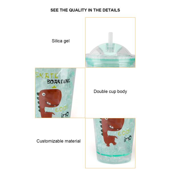 Eco-Friendly Plastic Material Cooling Water Bottle Double Wall Glittery Cup Skinny Tumbler Plastic With Straw Lid For Promotion