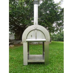 830mm 720mm Stainless Steel Fired Pizza Oven With Trolley