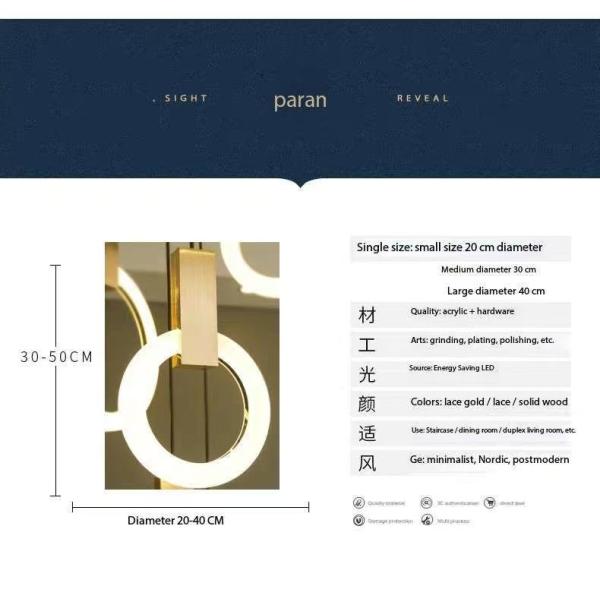 Stair Loft Apartment Duplex Chandeliers Light With Modern Simple Pick For Villa Ring Long Chandeliers 10KG Gold/Custom Design