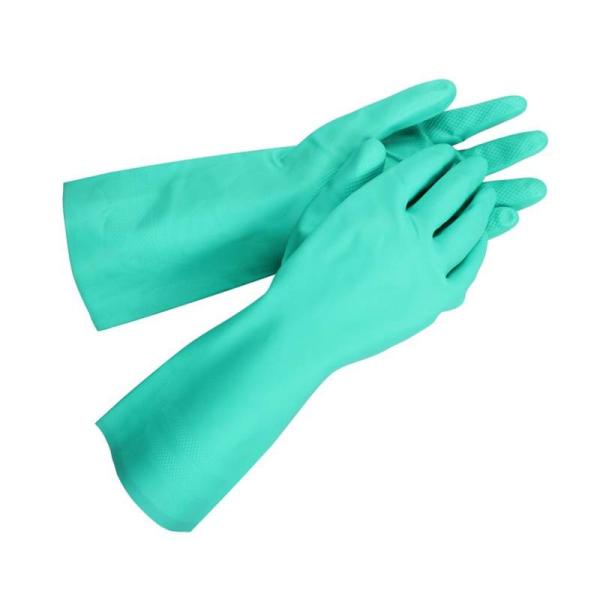 Buy Latex Free Green Nitrile Hand Glove for Ambidextrous Protection at wholesale prices