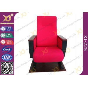 China Push Back Fire Resistant Fabric Auditorium Chairs With Back MDF Writing Pad on sale