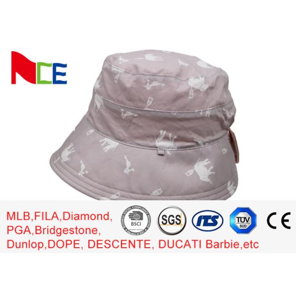 Buy Customized Printing Pink Sun Block Sunshade Adult Female Bucket Hat at wholesale prices