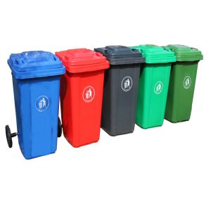 plastic sanitary outdoor dustbin with logo