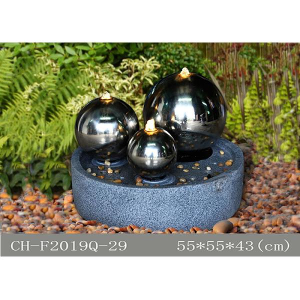 Buy Polyresin Material Ss Ball Led Water Fountain Indoor Handmade at wholesale prices