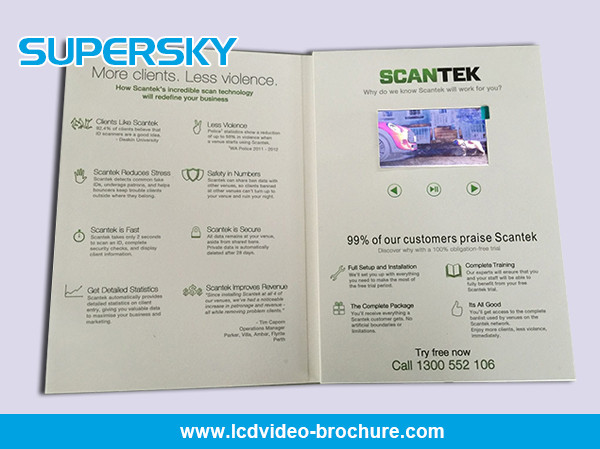 Buy Customized Video In Print Brochure , Rechargeable LCD Video Business Cards at wholesale prices