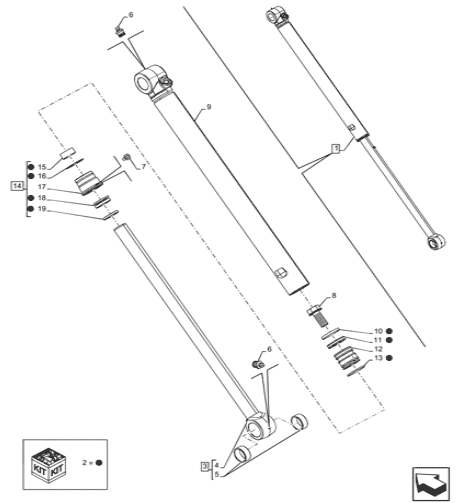 84259225 Seal Kit For Case Backhoe Loder Bucket Cylinder 580N 580N EP 580SN 580SN WT 590SN