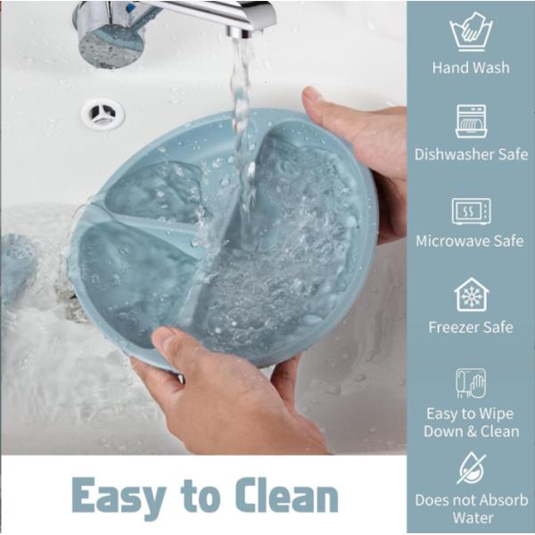 Food Grade Silicone Bowl and Spoon Set for Baby Feeding No Design Style Easy to Clean