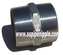 China Seamless Stainless Steel Hex Nipple Male Threaded  DIN2999 BS21 on sale