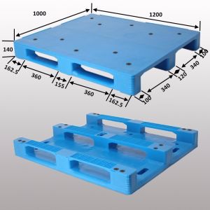 Warehouse steel reinforced plastic pallet
