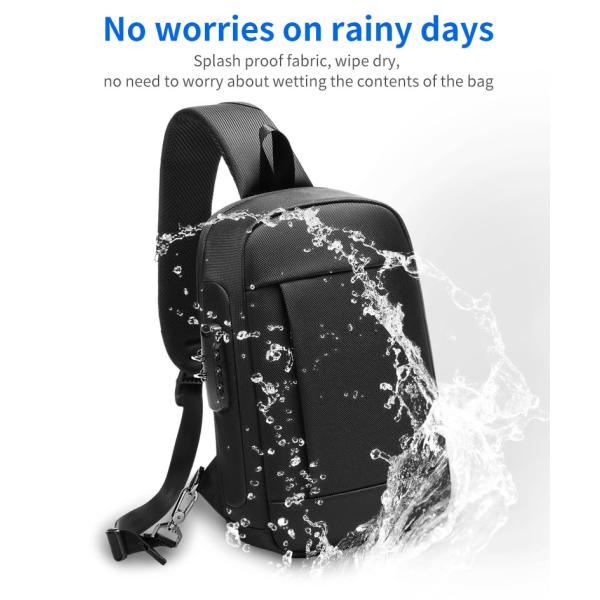 Factory wholesale custom logo business multifunctional waterproof anti theft sling bag men's chest bag