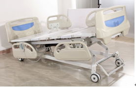 Intensive Care Motorised Hospital Bed Tilted For Patients Examination