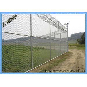 Plain Weave Metal Chain Link Fence Screen PVC Coated 8 Gauge Galvanised Chain
