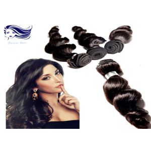 Quality Free Shedding Human Brazilian Hair Extensions Natural Double / Strong Weft for sale
