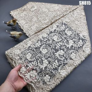 African Chantilly Lace Guipure Lace Mesh Tulle Lace with Glitter Decoration