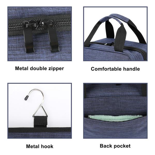 Large Hanging Toiletry Bag With Compartments 300D PVC Snowflake Travel Women'S