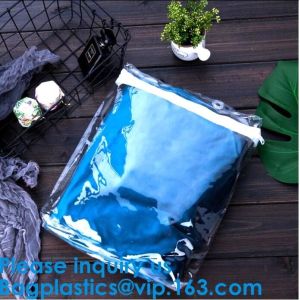 Quality Custom Frosted Opp Pvc Black Zipper Slider Packaging Clothing Bag With Your Logo,Underwear Zip Lock Packing Plastic Clot for sale