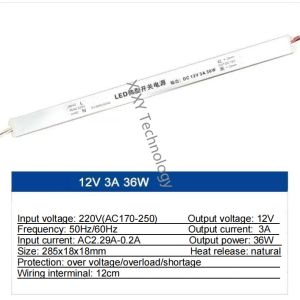 Ultra Thin Indoor LED Driver Lightbox LED Module Power Supply 12V 5A 60W