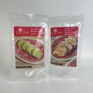 2022 china factory custom printed transparent food stand up pouch bag with zipper