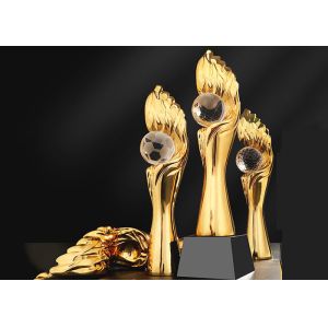 Custom Made Resin Trophy Cup / Award Cups Trophies With Crystal Ball