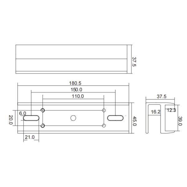 280UI Magnetic Lock Bracket for 280KG Electro Magnetic Door Locks
