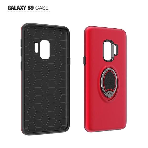 Car Magnet Magnetic Ring Hybrid Shell Smartphone Protective Case Silver / Black / Red Color