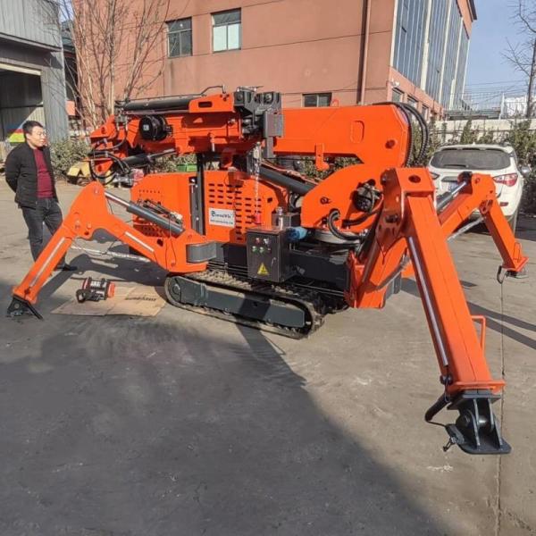 Buy 3t Battery Power 9.7m Lifting Height Crawler Spider Crane With Rotation Basket at wholesale prices