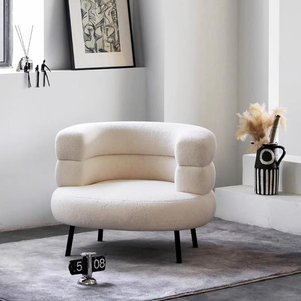 Lazy Study Reading Single Chair Fabric Casual Chinese Style High Legged Single