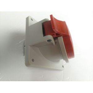 Red Receptacle Industrial Plug Sockets IP44 Water Resistant Fire Resistant