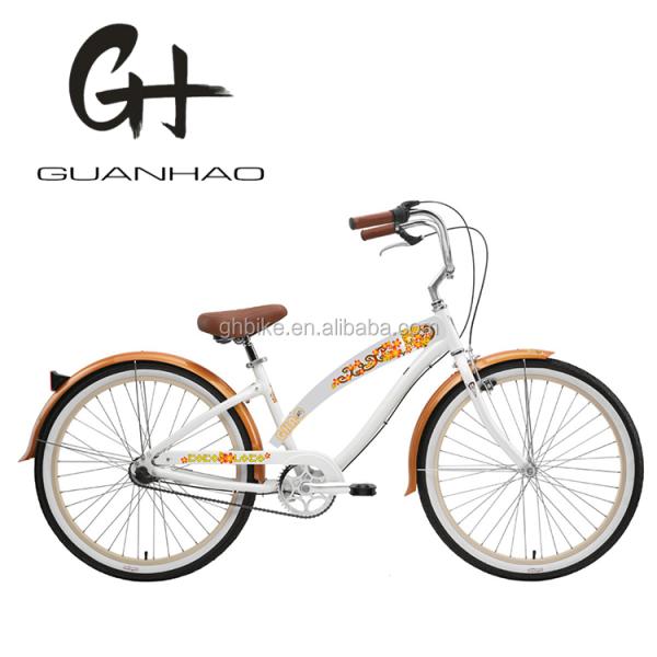 Beautiful Women Beach Cruiser Bicycle with Inner Water Sticker 26inch 3 Speed OEM/ODM