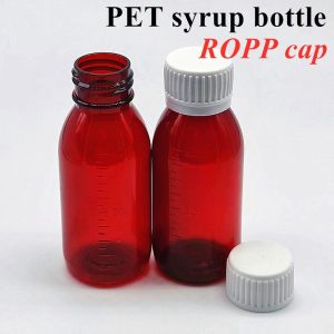 3oz 4oz 5oz Amber Pet Cough Syrup Liquid bottle Round Medicine oral liquid Syrup