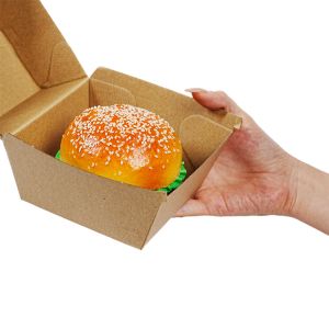 Quality Biodegradable Food Grade Corrugated Paper Burger Box Custom Order Accepted With Sponge Liner And Personalized Design for sale