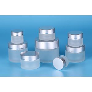 China 50ml 50g Frosted Glass Cosmetic Jar on sale