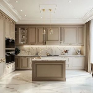 Custom Design Complete Solid Wood Kitchen Cabinets Island Particle Board Carcass