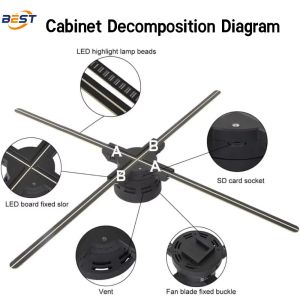 3D Holographic Fan with Indoor Use Android App Compatibility and Multiple