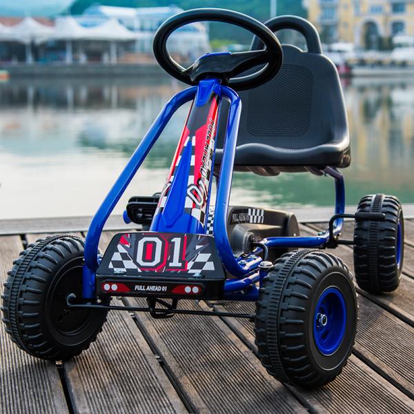 Ride On Toy Adjustable Seat Handbrake 4-Wheel Pedal Go-Karts for Children's Amusement