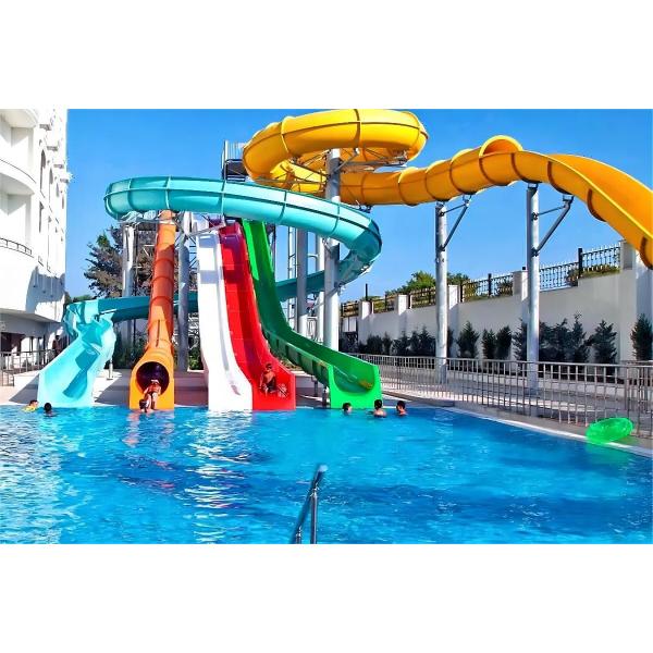 18.5 Kw Water Park Slide Play Amusement Rides Fiberglass Slide Outdoor For Kids