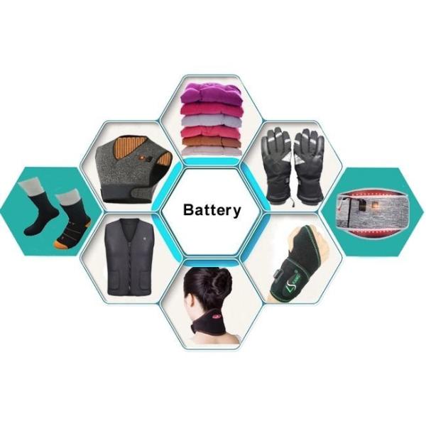 Rechargeable Power Heated Lithium Ion Polymer Battery Cell 3.7V 3800mAh 1s2p Storage Solar Lipo Li-ion Li-Polymer Battery Pack for Heated Gloves, Shoes, Vest
