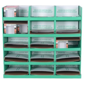 Economical BE Flute Racking Cardboard Candy Display Matt Glossy