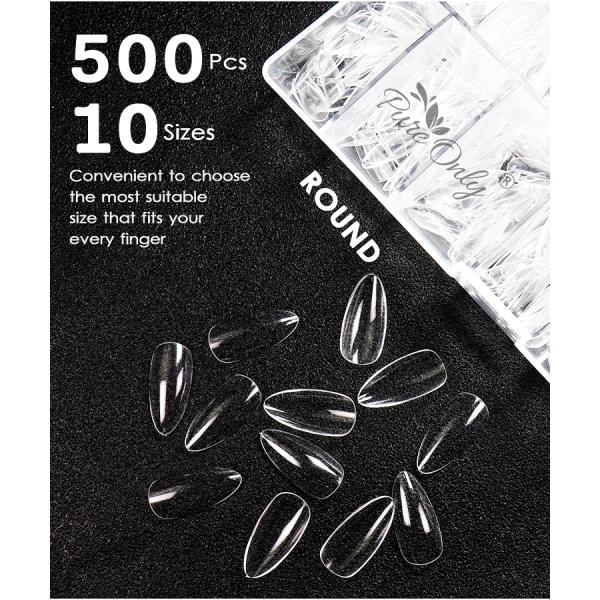 Upgrade Your Nail Game with Round Press on Nails Oem Private Label False Fake Nails Designed Press on Nails 500 Pcs/pack