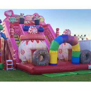 EN71 Outdoor Child Jumping Inflatable Bounce House With Slide