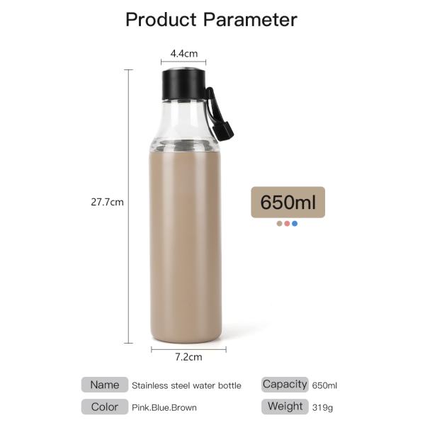 Double Wall Stainless Steel Cup Water Bottle Thermos Vacuum Tea Flask Two Lid