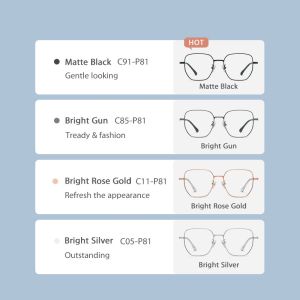 Polygonal Titanium Frame Glasses Blue Light Blocking Lens For Men And Women