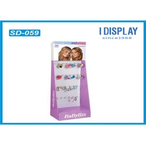 Quality Folding Cardboard Hook Display Stands , Retail Cardboard Displays For Hair Ornaments for sale