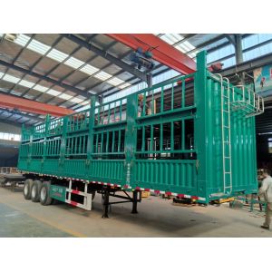Transport Bulk Vegetables Fence Semi Trailer Air Suspension / Mechanical